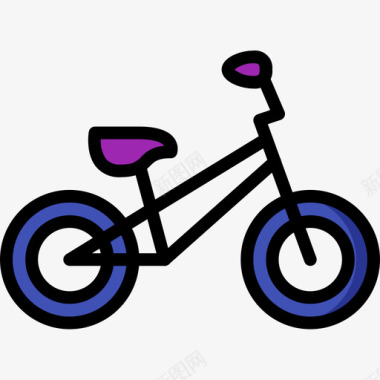 自行车抚养儿童5线性颜色图标图标