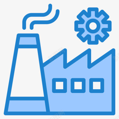 工厂工程86蓝色图标图标