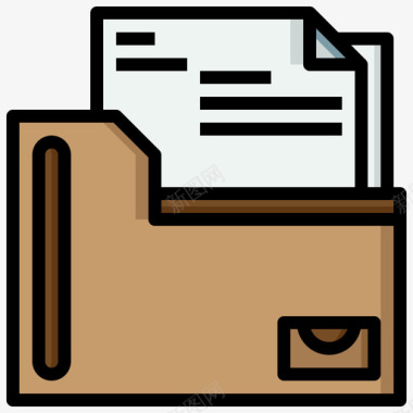 文件和文件夹平面81线性颜色图标图标