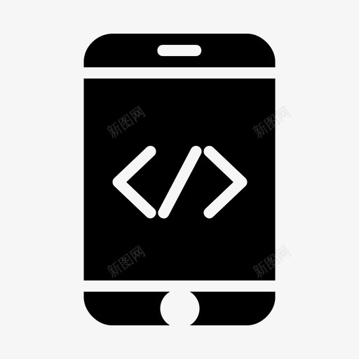 智能手机代码编码图标svg_新图网 https://ixintu.com 代码 字形 开发 手机 智能 编码 编程