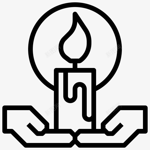 祈祷蜡烛文化图标svg_新图网 https://ixintu.com 手势 文化 火柴 祈祷 葬礼 蜡烛