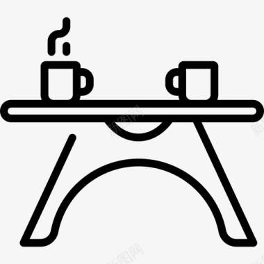 咖啡桌家具49线性图标图标