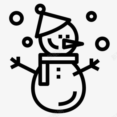 雪人冬季69直线型图标图标