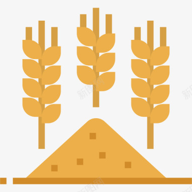 小麦农场49平坦图标图标