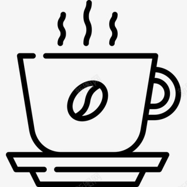 咖啡早晨常规28线性图标图标