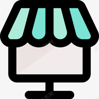 在线商店电子商务123线性颜色图标图标