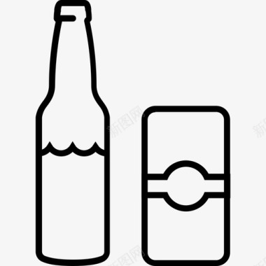 一瓶啤酒酒精饮料酒吧图标图标