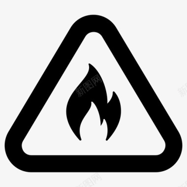 易燃危险火灾图标图标