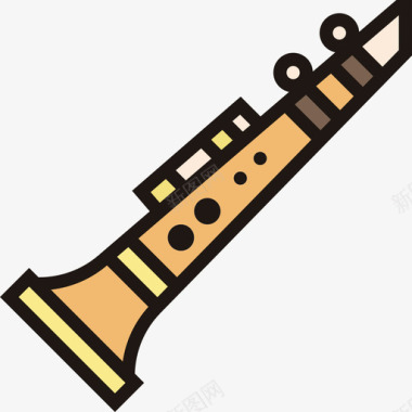 单簧管乐器6线色图标图标
