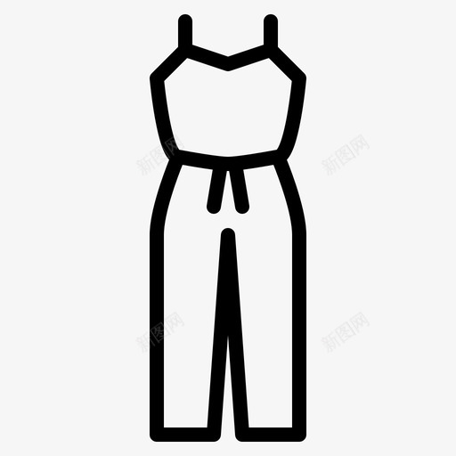 连身裤女装轮廓图标svg_新图网 https://ixintu.com 女装 轮廓 连身