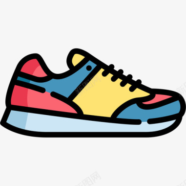 运动鞋衣服110线性颜色图标图标