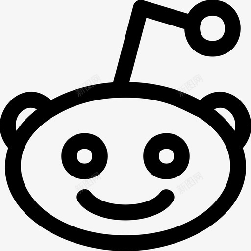 Reddit社交标识4线性图标svg_新图网 https://ixintu.com Reddit 标识 社交 线性