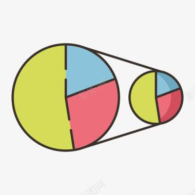 饼图信息图4线性颜色图标图标