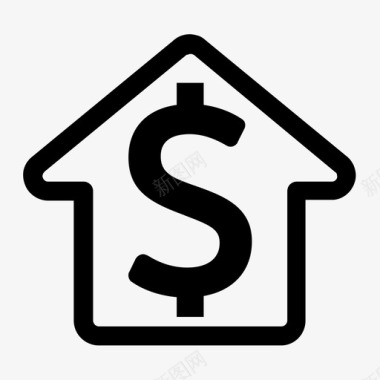 财产房子钱图标图标