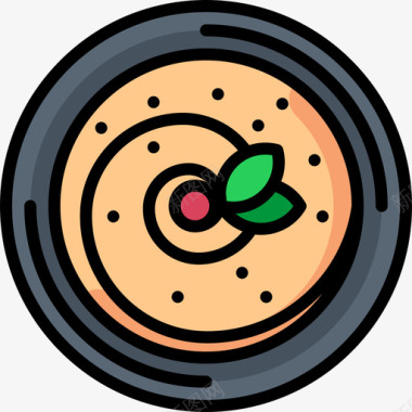 鹰嘴豆素食食品4线形颜色图标图标