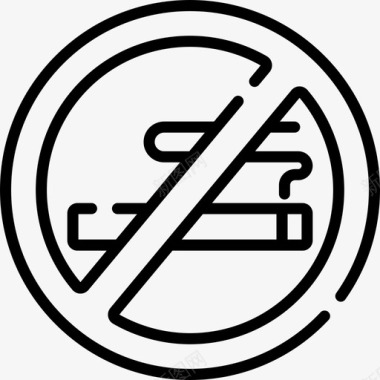 禁止吸烟89号博物馆直线型图标图标