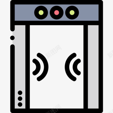 安全门博物馆69线性颜色图标图标