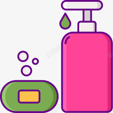 清洁皂57线性颜色图标图标