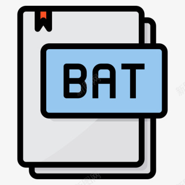 Bat文件类型15线性颜色图标图标