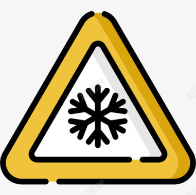 雪信号和禁令6线颜色图标图标