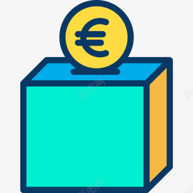 欧元慈善54线性颜色图标图标