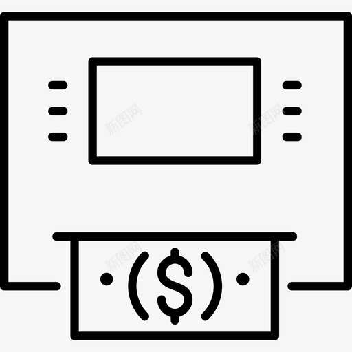 提款机自动柜员机银行图标svg_新图网 https://ixintu.com 存款 提款机 柜员机 美元 自动 银行