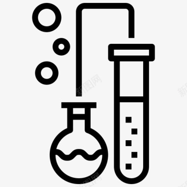 烧瓶核元素4线性图标图标