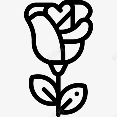 玫瑰花17线形图标图标