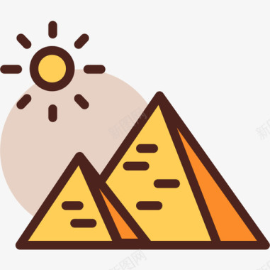 金字塔神话26线条色彩图标图标