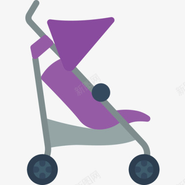 婴儿推车养育儿童3扁平图标图标