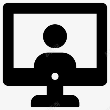 视频会议计算机在线会议图标图标