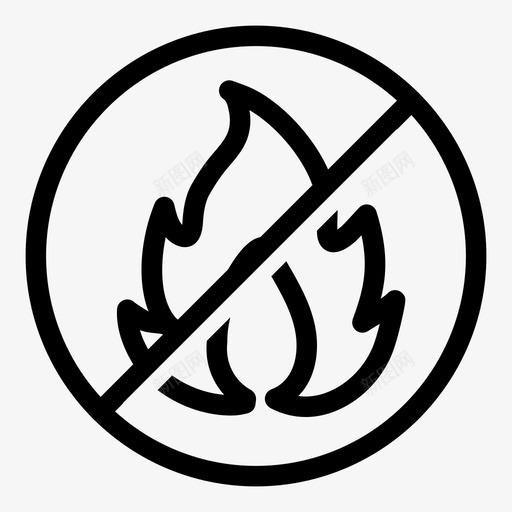 禁止火灾明火禁止图标svg_新图网 https://ixintu.com 安全 明火 禁止 禁止火灾 警告