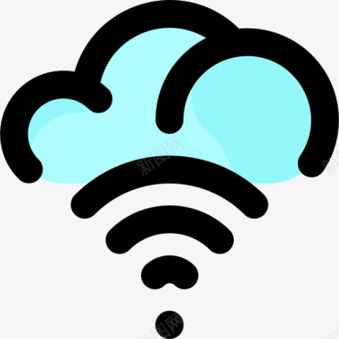 Wifi云网络3线颜色图标图标