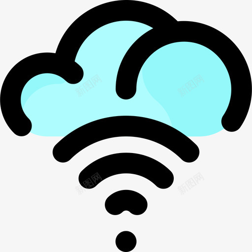 Wifi云网络3线颜色图标svg_新图网 https://ixintu.com Wifi 云网 网络 颜色