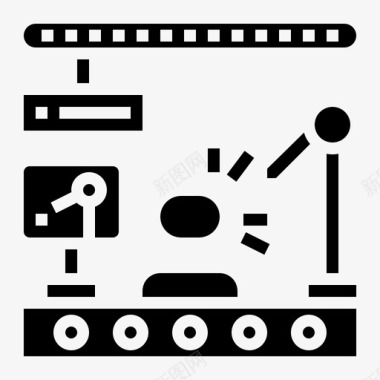 制造工厂设备3固体图标图标