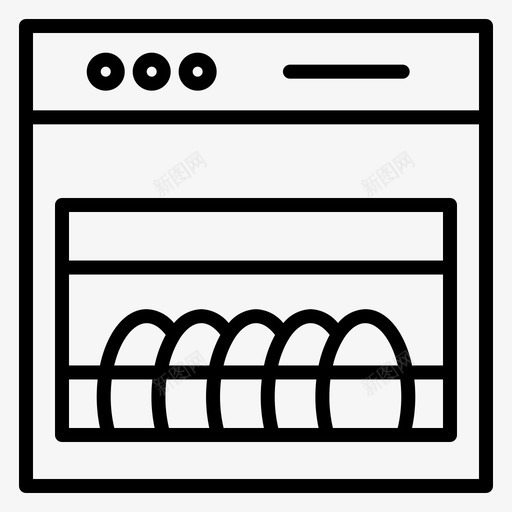 洗碗机清洁117线性图标svg_新图网 https://ixintu.com 洗碗机 清洁 线性