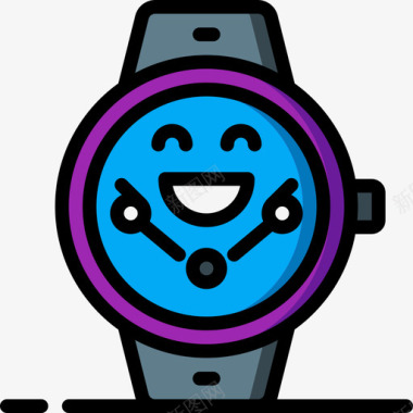 智能手表可爱的tech1线性颜色图标图标