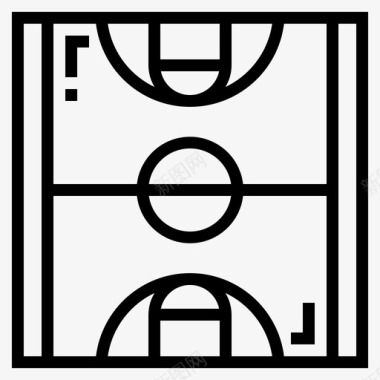 场篮球15直线图标图标