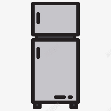 冰箱家用设备15线性颜色图标图标