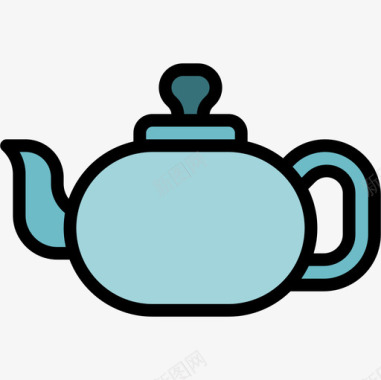 茶壶厨房60线性颜色图标图标