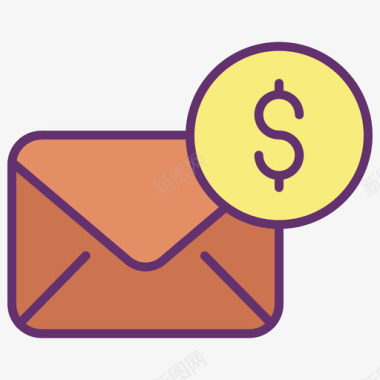 电子邮件货币11线性颜色图标图标