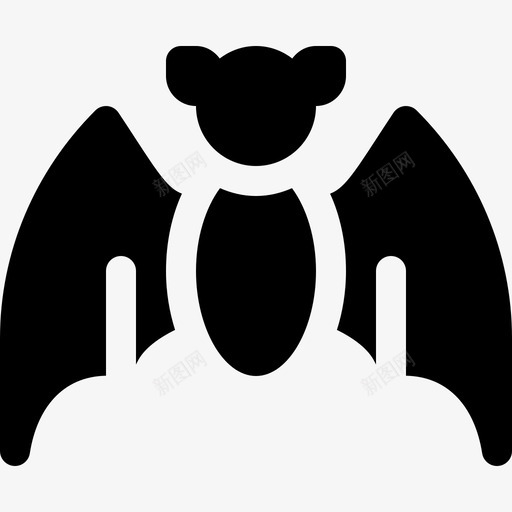 蝙蝠动物82填充物图标svg_新图网 https://ixintu.com 动物 填充 蝙蝠