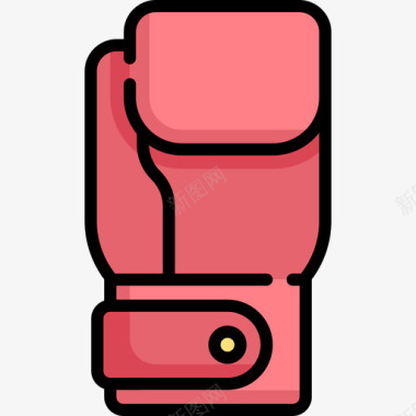 拳击手套娱乐67线性颜色图标图标