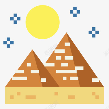 金字塔埃及28平坦图标图标