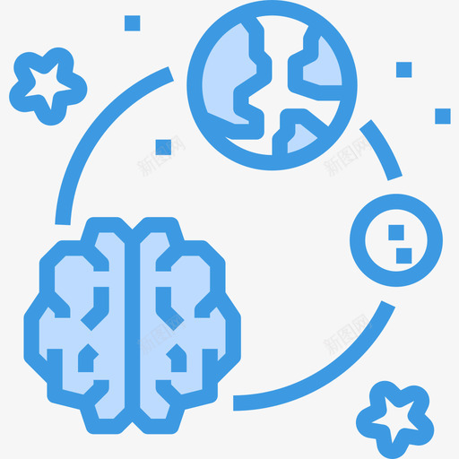 天文学大脑概念5蓝色图标svg_新图网 https://ixintu.com 大脑 天文学 概念 蓝色