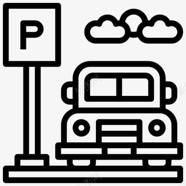 停车场汽车运输图标图标