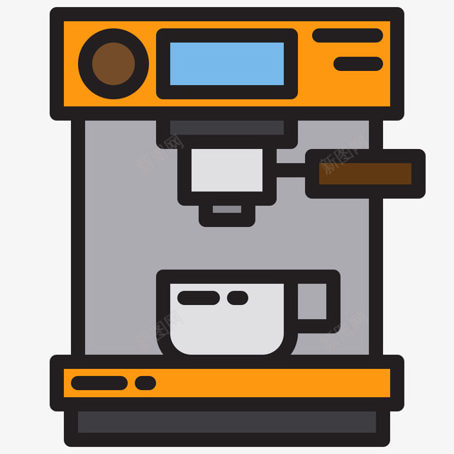 咖啡机家用设备15线性颜色图标svg_新图网 https://ixintu.com 咖啡机 家用 线性 设备 颜色
