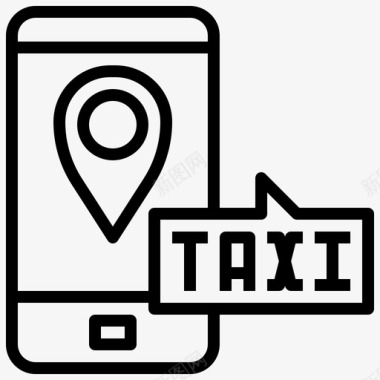 App出租车服务15直线图标图标