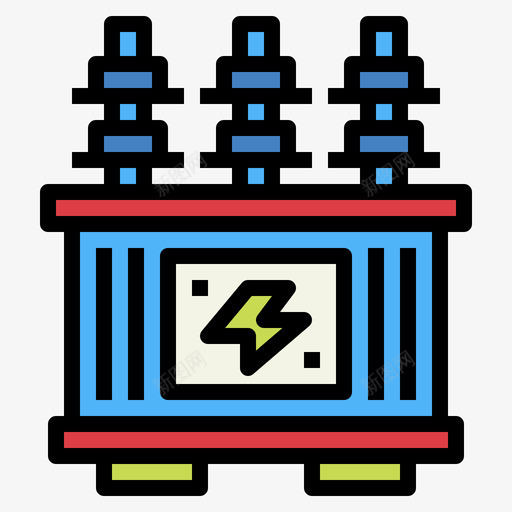 电力变压器能量58线性颜色图标svg_新图网 https://ixintu.com 电力变压器 线性颜色 能量58