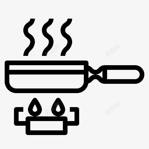 平底锅烹饪装饰图标svg_新图网 https://ixintu.com 厨房轮廓套装2 室内 家具 平底锅 烹饪 装饰 豪华